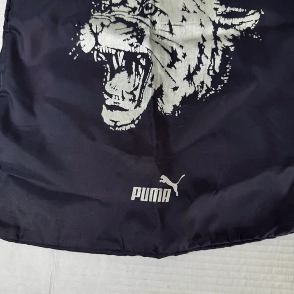 Vintage Puma blue drawstring backpack Y2K aesthetic sportswear